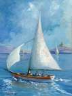 Sail Boat Regatta race sea island sardinia Art Print