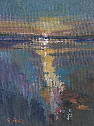 Sunset on the Sea sardinia italy Art Print