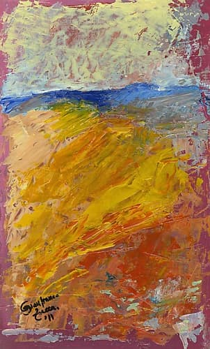 Abstract color yellow field island italy Art Print