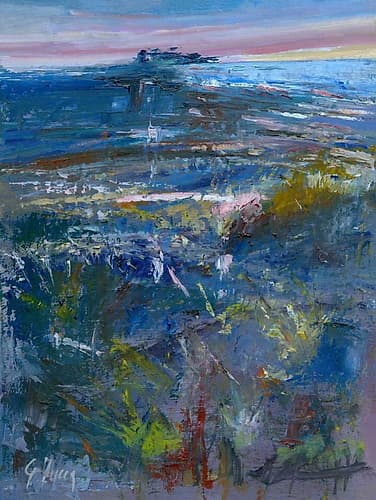 Abstract Landscape in blue sardinia island Art Print by Gianfranco Zucca