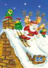Santa skiing Art Print