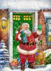 Santa At The Front Door Art Print