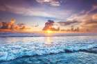 Sunset over Blue Sea Art Print