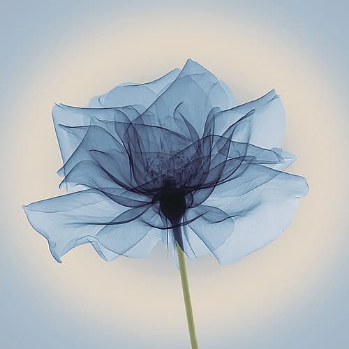 Layered Veil, Blue Art Print by Anonymous