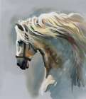 White Stallion Painting Art Print