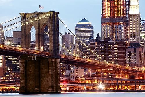 Brooklyn Bridge in Lights Photography Print