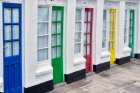 Colorful doors in St Ives. Cornwall, England. Art Print