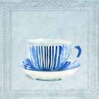 Lovely Blue Striped Tea Cup Art Print