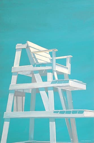 Life Guard Stand (turquoise) Art Print by Carol Saxe