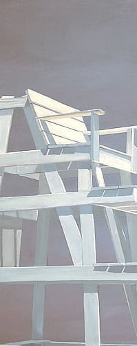 Life Guard Stand (grey) Art Print by Carol Saxe