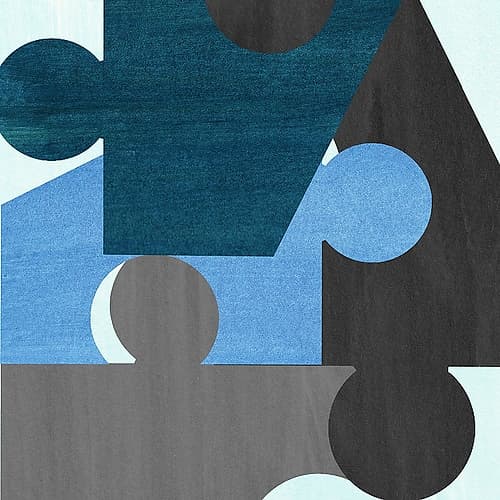 Blue Gray Pattern Art Print by Inuit