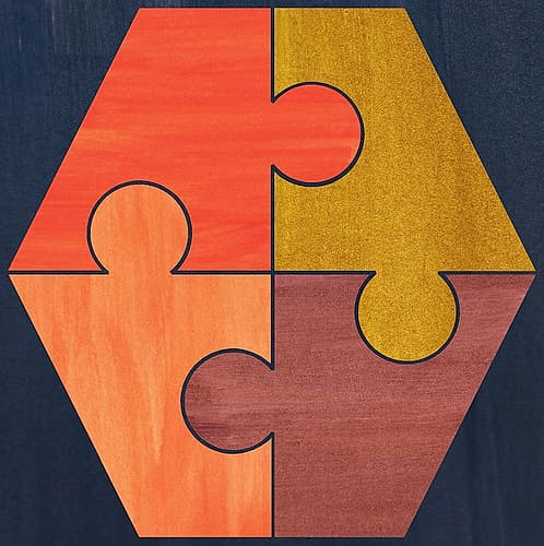 Patterned Hexagon Art Print by Inuit