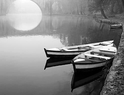 Moonlit Mooring Art Print by Anonymous