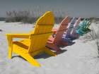 Colorful Beach Chairs Art Print