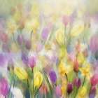 Daffodils and Tulips Art Print