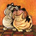 Bulldogs in Love Art Print