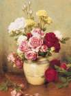 Roses in Vase Art Print by Unknown