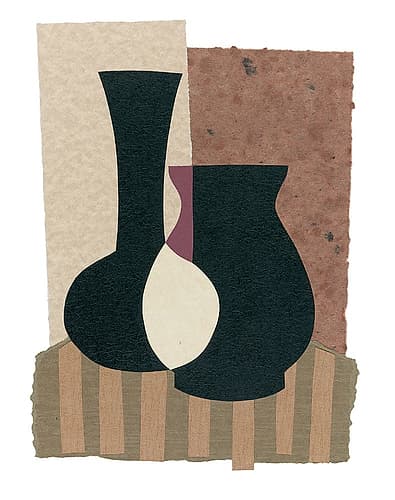 Twa Vase Collage I Minimalist Print