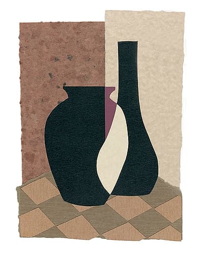 Two Vase Collage II Minimalist Print
