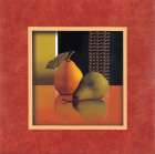 Pears with Red Border Art Print by Unknown