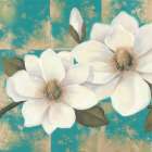 Aqua Floral I Art Print by Unknown