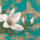Aqua Floral II Art Print by Unknown