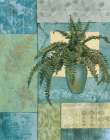 Aqua Blue Fern Collage Art Print by Unknown