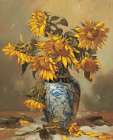 Sunflowers in Vase II Art Print by Unknown