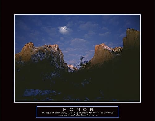 Honor - Mountain Moon Art Print by Frontline