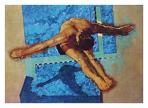Olympic High Dive Games and Sports Print