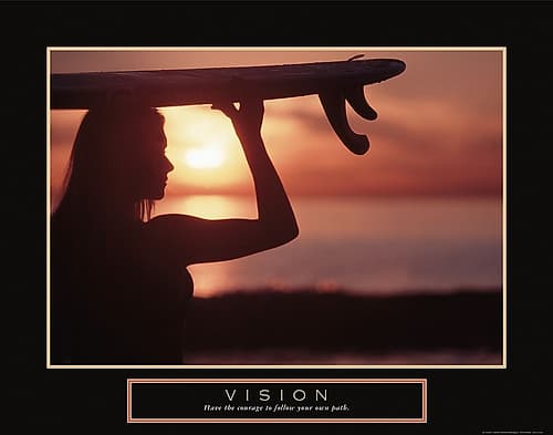 Vision - Female Surfer Games and Sports Print
