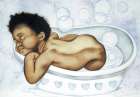 In the Tub Art Print by Unknown