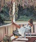 Relaxing on the Porch Art Print by Unknown