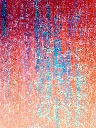 Red Scribble Art Print by Grayscale