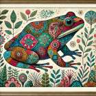 Patchwork Frog Art Print