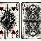 9 Of Hearts Abstract Art Print