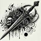 Skull Sword Art Print