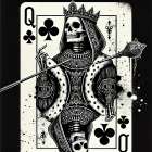 Queen Of Clubs Art Print