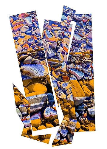 Color Mood-River Rock Collage V2 Art Print