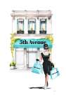 Shopping 5th Ave- Teal Art Print