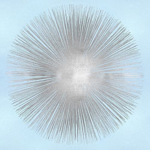 Sunburst Silver on Blue I Art Print by Abby Young
