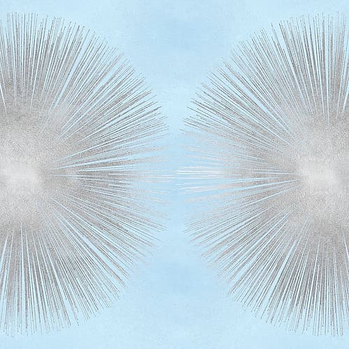 Sunburst Silver on Blue II Art Print by Abby Young