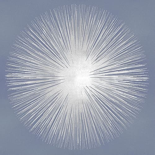 Silver Sunburst on Gray I Art Print by Abby Young