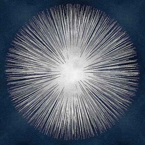 Sunburst on Dark Blue I Art Print by Abby Young