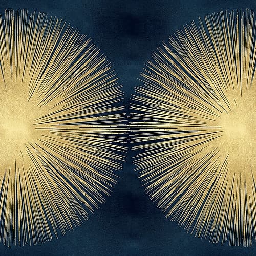 Sunburst Gold on Blue II Art Print by Abby Young