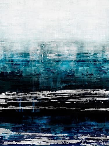 Aqua Reflections with Silver Art Print