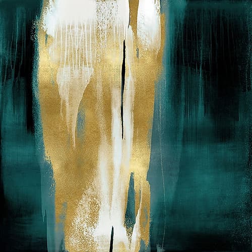 Free Fall Green with Gold I Art Print by Joseph Wright