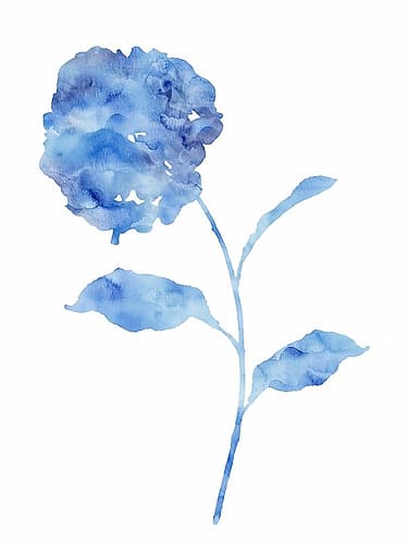 Azure Hydrangea I Abstract Art Print