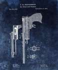 Air Guns and Pistols - 1874- Blue Art Print