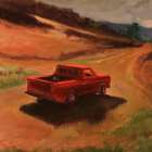 Red Truck Road Art Print